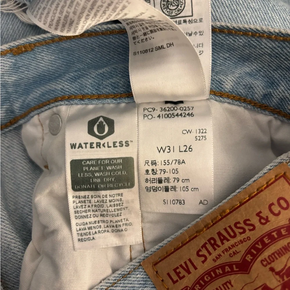 Levi's Womens 501 Original Cropped Jeans Size 31X26 Blue Button Fly Straight Leg - Picture 4 of 6